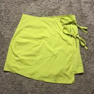 Lime mini wrap skirt